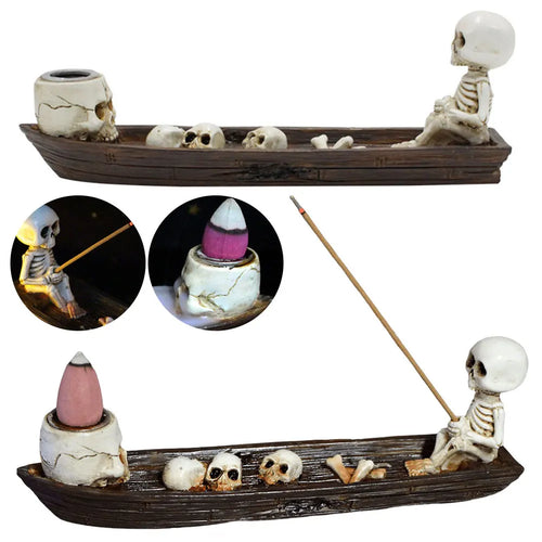 Skull Boat Incense Burner