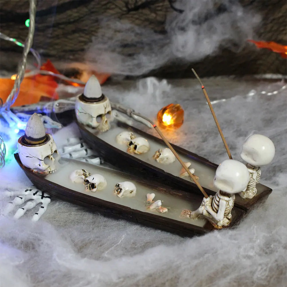 Skull Boat Incense Burner